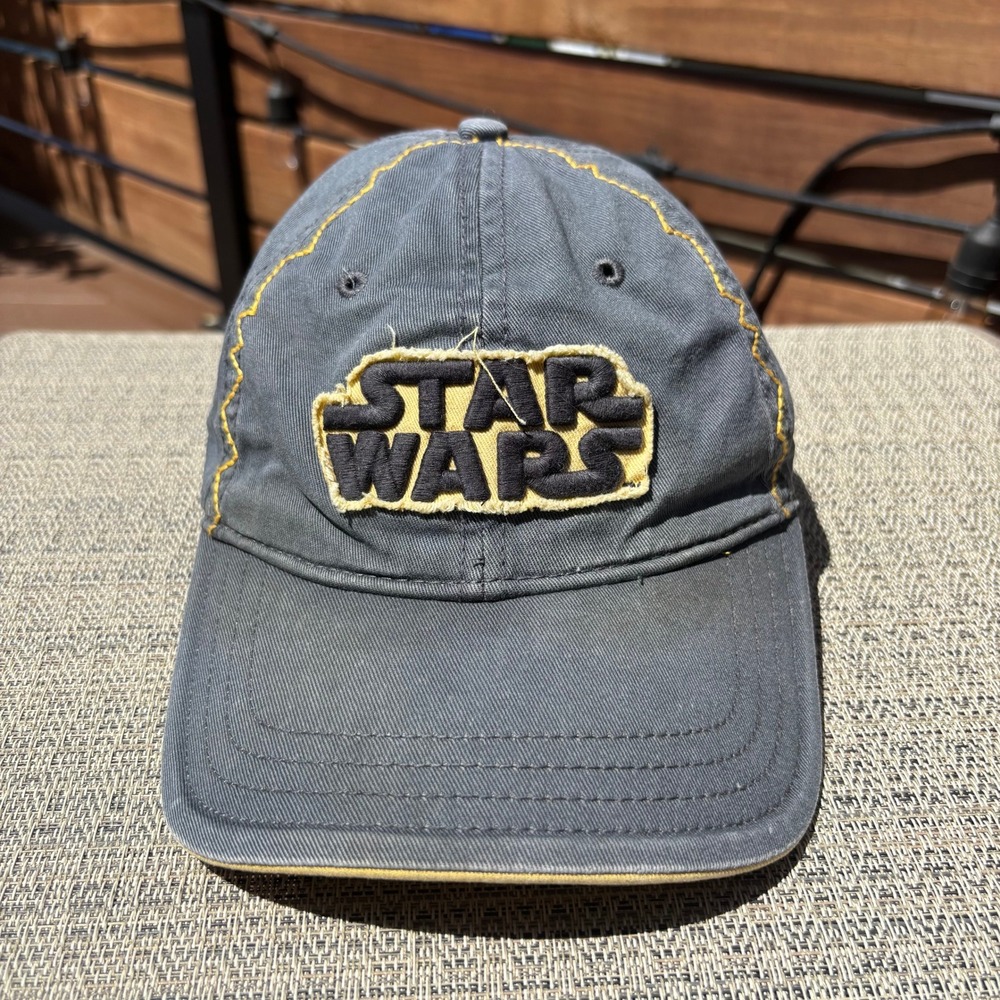 Star Wars Baseball Hat Unisex One Size Gray Good Distressed Logo Patch
